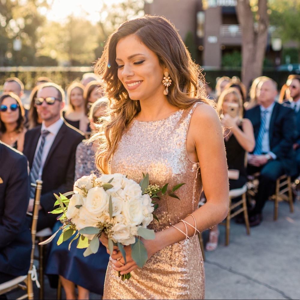 Lulu’s rose gold sequin dress size XS